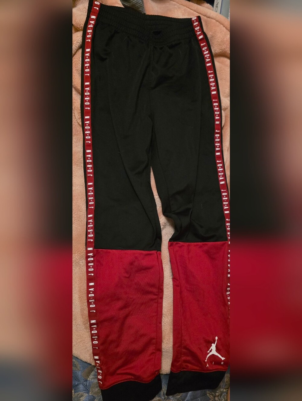 Jordan Kids Black and Red Jogger Sweatpants with Side Logo Tape